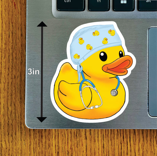 Duck with Orange or Blue Scrub Cap with Little Ducks