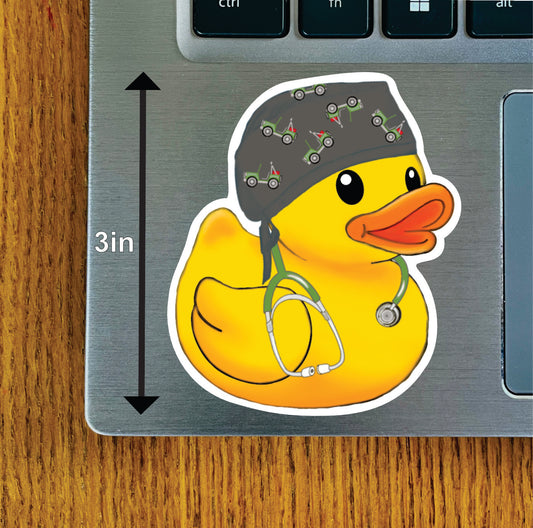 Duck Scrub Cap With Jeeps - Black, Gray