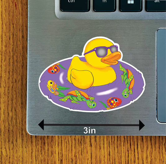 Duck in Swim Ring Floaty, Red, Purple, Pink, Green, Blue