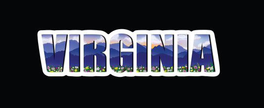 Virginia Text with Mountains