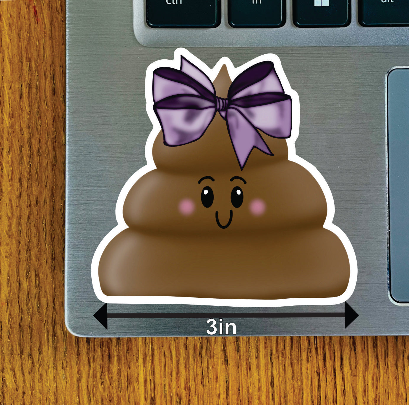 Poopie, Plain, Bowtie, Purple Bow, Black Border Options