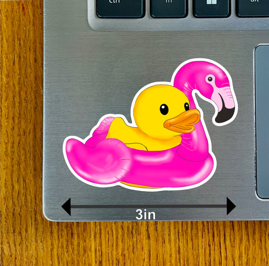 Duck in Flamingo Swim Ring