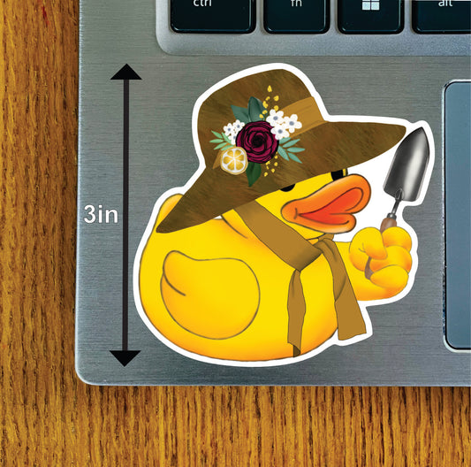 Garden Duck Brown or Blue Hat with Flowers