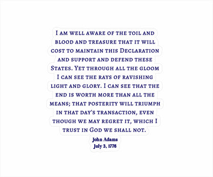 John Adams Quote - 3 July 1776
