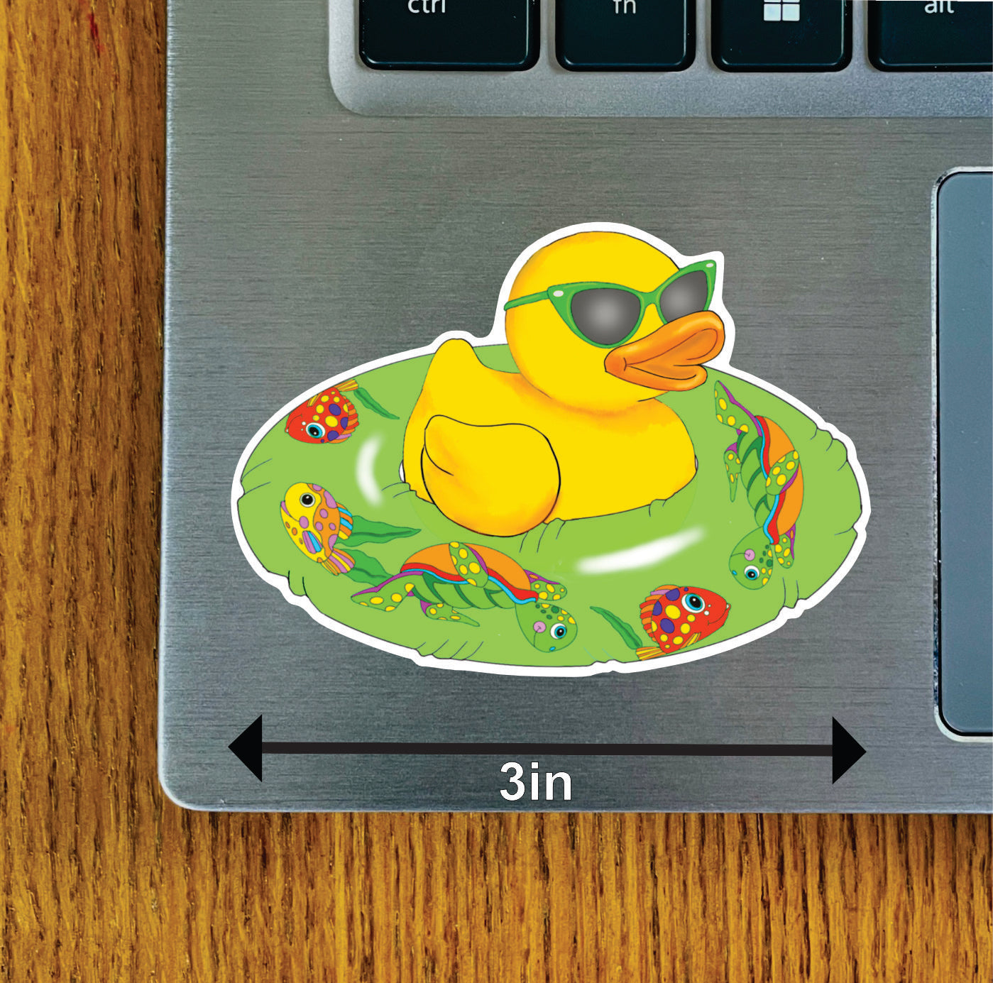 Duck in Green Swim Ring Woman