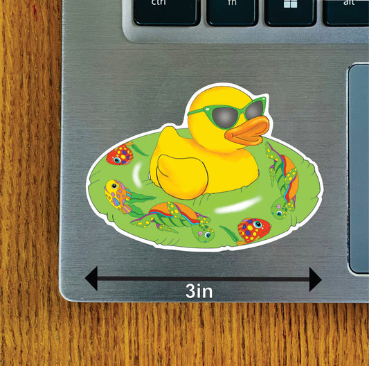 Duck in Green Swim Ring Woman