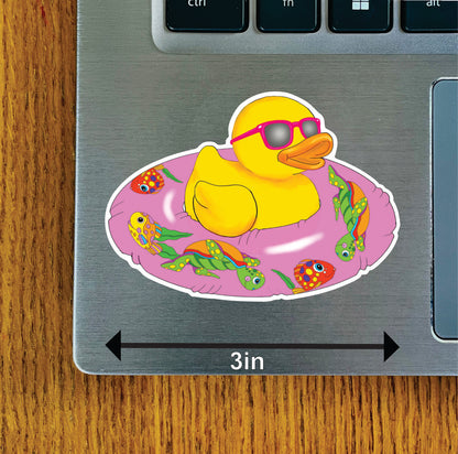 Duck in Swim Ring Floaty, Red, Purple, Pink, Green, Blue